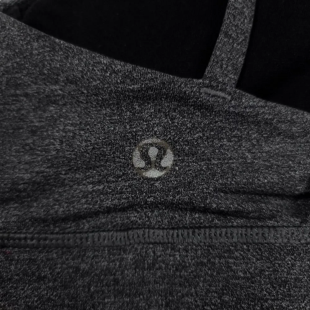 LULULEMON Energy Strappy Racerback Sports Bra Top in Heathered Black Gray Small